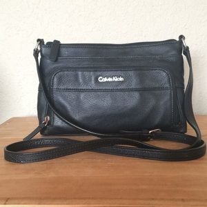 Calvin Klein Black Leather Crossbody